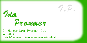 ida prommer business card